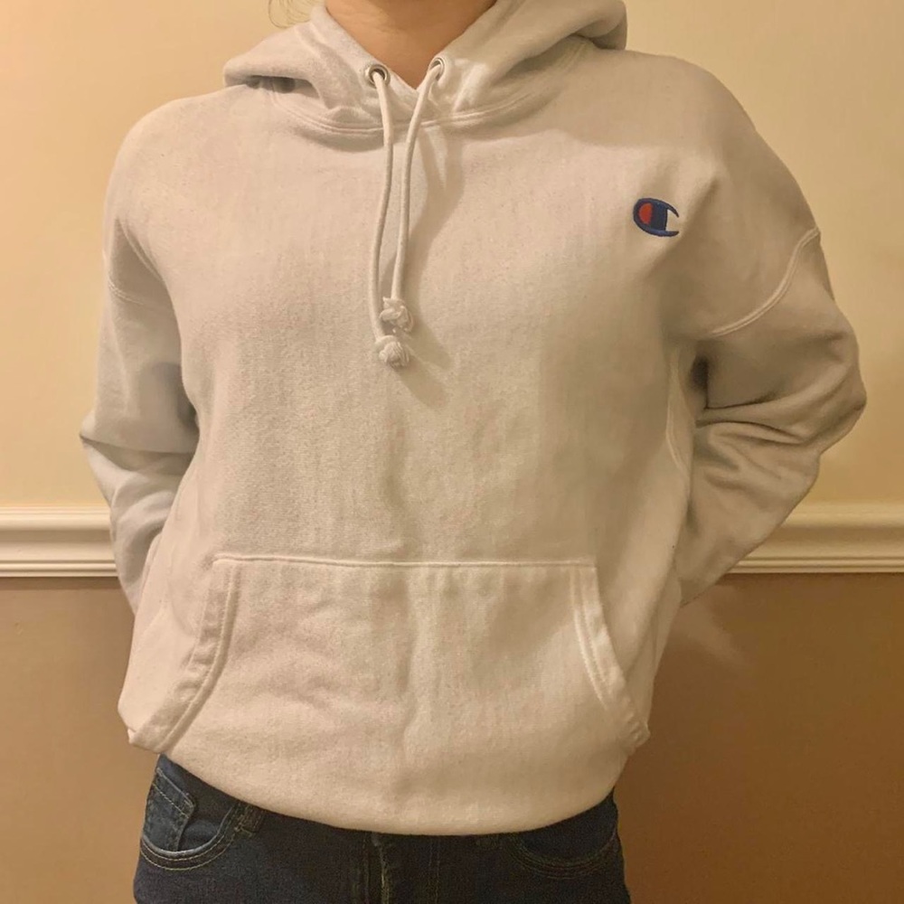 champion white hoodie